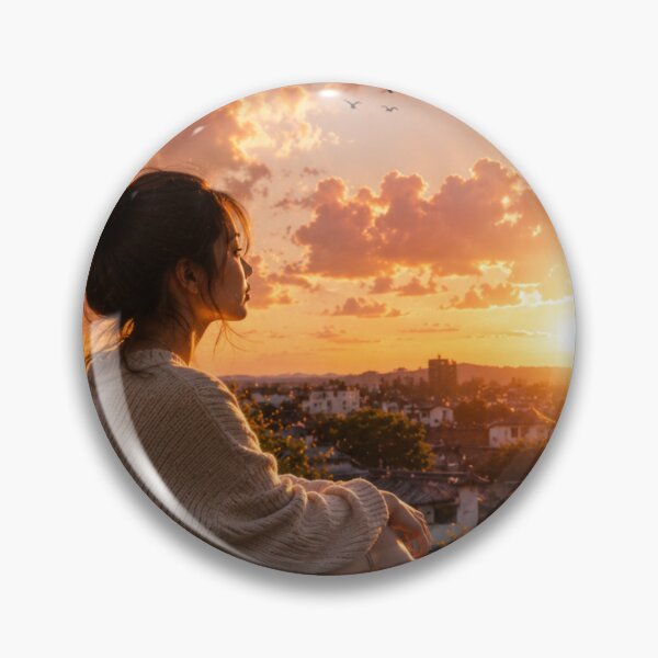 Item preview, Dreamy Sunset Rooftop Girl Aesthetic designed and sold by CGWebsolutions.