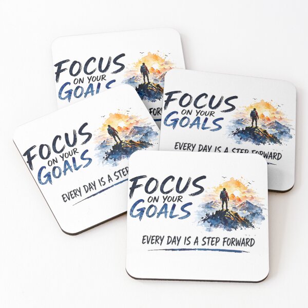 Item preview, Focus On Your Goals | Mountain Climber Motivational Quote designed and sold by Jen.Lou.