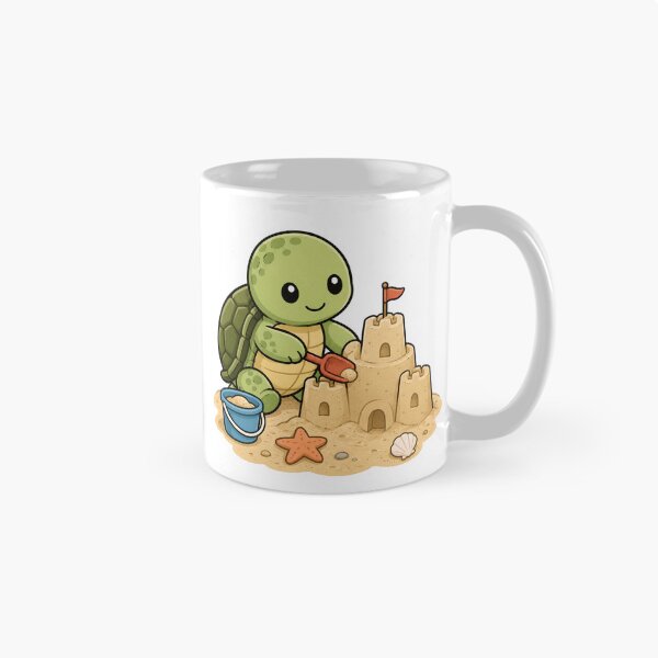 Item preview, Cute Turtle Building a Sandcastle Sticker designed and sold by PawsGiggles.