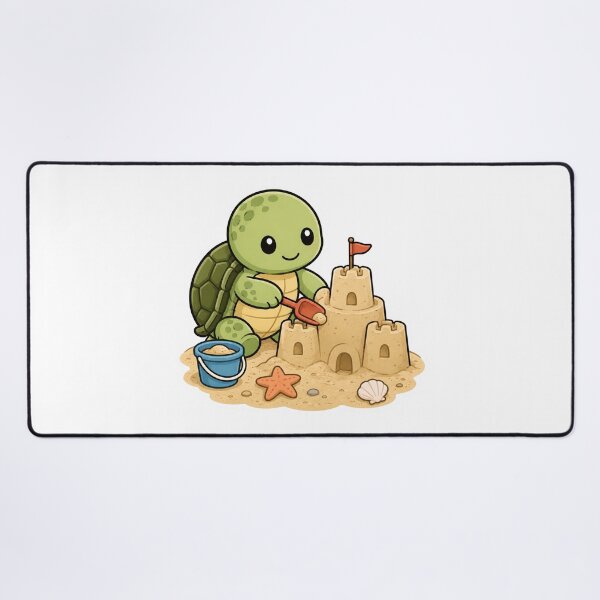 Item preview, Cute Turtle Building a Sandcastle Sticker designed and sold by PawsGiggles.