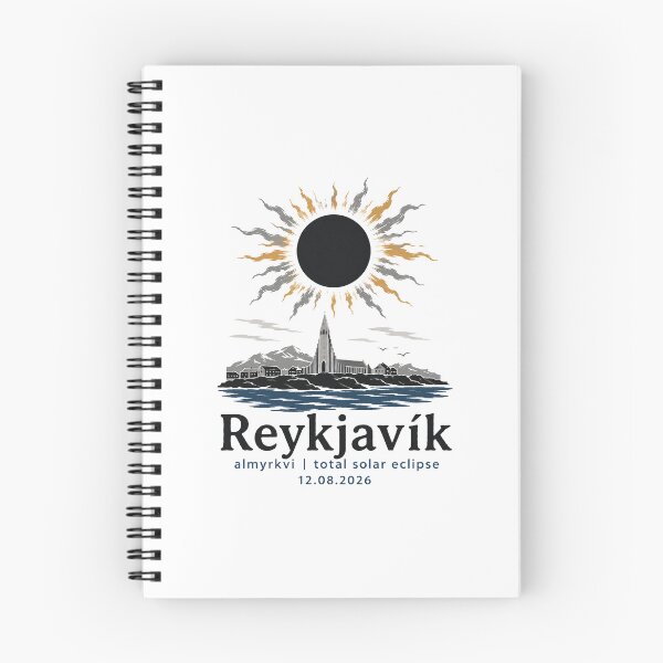 Item preview, Reykjavik Total Solar Eclipse 2026 Iceland Art designed and sold by Beyond Destinations.