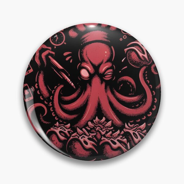 Item preview, Overstimulated Cephalopod T-Shirt & Sticker – Funny Mental Overload Octopus Meme for Introverts designed and sold by ZyxDes.