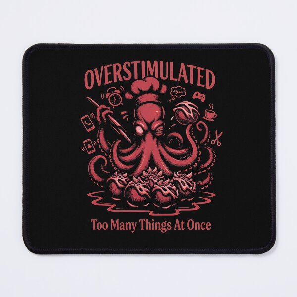 Item preview, Overstimulated Cephalopod T-Shirt & Sticker – Funny Mental Overload Octopus Meme for Introverts designed and sold by ZyxDes.