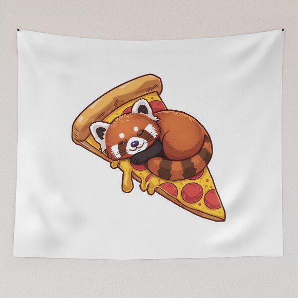 Item preview, Cute Red Panda Sleeping on Pizza Slice designed and sold by Ankushpc.