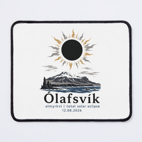 Item preview, Olafsvik Total Solar Eclipse 2026 Iceland Art designed and sold by Beyond Destinations.