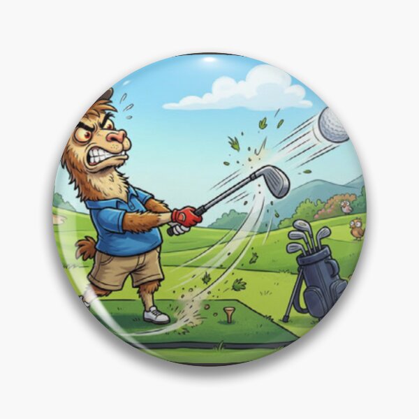 Item preview, Angry golfing llama designed and sold by Monards.