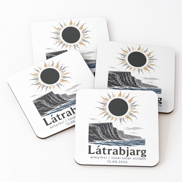 Item preview, Latrabjarg Total Solar Eclipse 2026 Iceland Art designed and sold by Beyond Destinations.