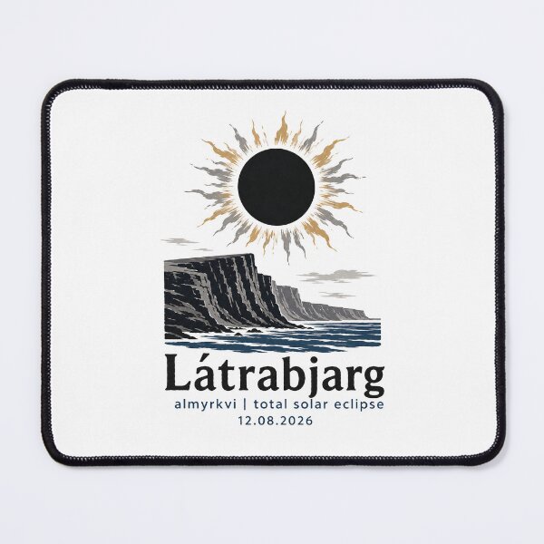 Item preview, Latrabjarg Total Solar Eclipse 2026 Iceland Art designed and sold by Beyond Destinations.