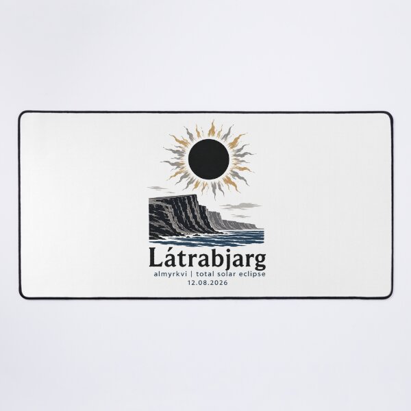 Item preview, Latrabjarg Total Solar Eclipse 2026 Iceland Art designed and sold by Beyond Destinations.