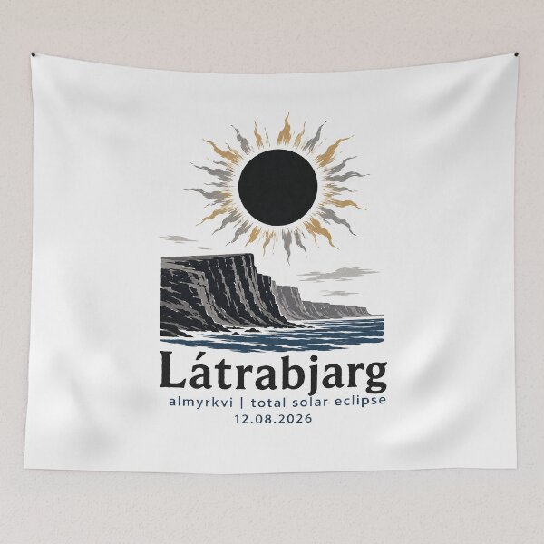 Item preview, Latrabjarg Total Solar Eclipse 2026 Iceland Art designed and sold by Beyond Destinations.