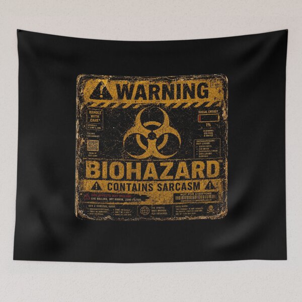 Item preview, SEÑALES - Advertencia: Riesgo biológico. Contiene sarcasmo. designed and sold by MetusArt.