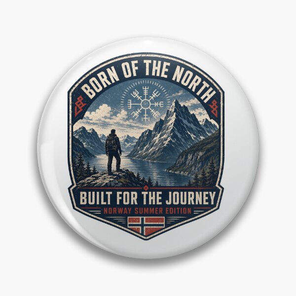 Item preview, Born of the North – Norway Hiking Adventure Nordic Fjord Design designed and sold by R3X .