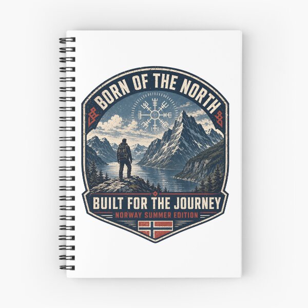 Item preview, Born of the North – Norway Hiking Adventure Nordic Fjord Design designed and sold by R3X .