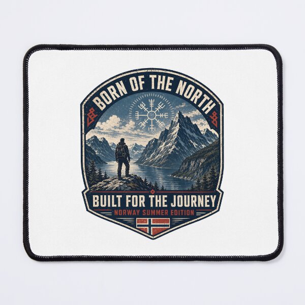 Item preview, Born of the North – Norway Hiking Adventure Nordic Fjord Design designed and sold by R3X .