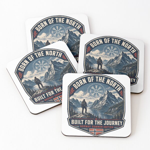 Item preview, Born of the North – Norway Hiking Adventure Nordic Fjord Design designed and sold by R3X .