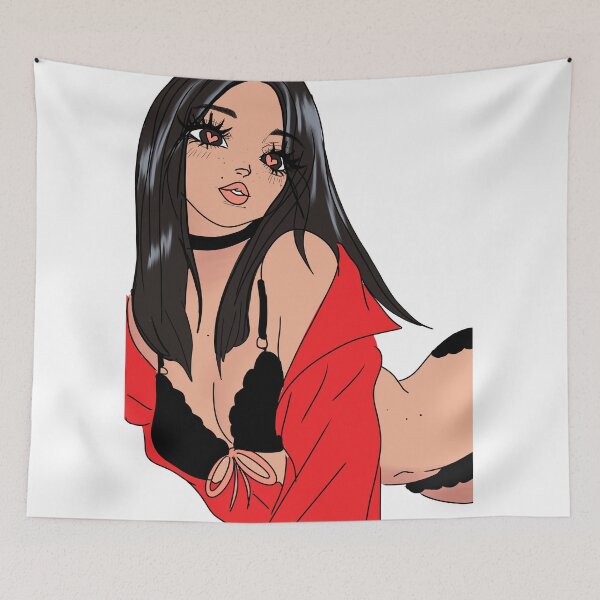 Item preview, Cute Flirty Anime Girl with Heart Eyes | Kawaii Baddie Aesthetic Illustration designed and sold by joleyjl.