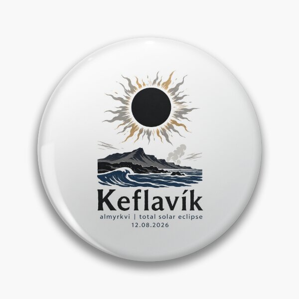 Item preview, Keflavik Total Solar Eclipse 2026 Iceland Art designed and sold by Beyond Destinations.