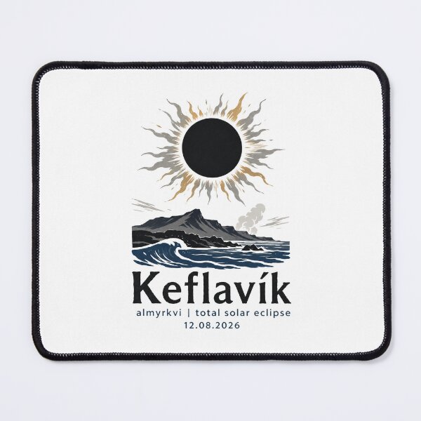Item preview, Keflavik Total Solar Eclipse 2026 Iceland Art designed and sold by Beyond Destinations.