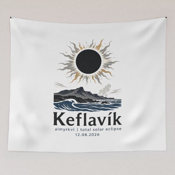 Item preview, Keflavik Total Solar Eclipse 2026 Iceland Art designed and sold by Beyond Destinations.