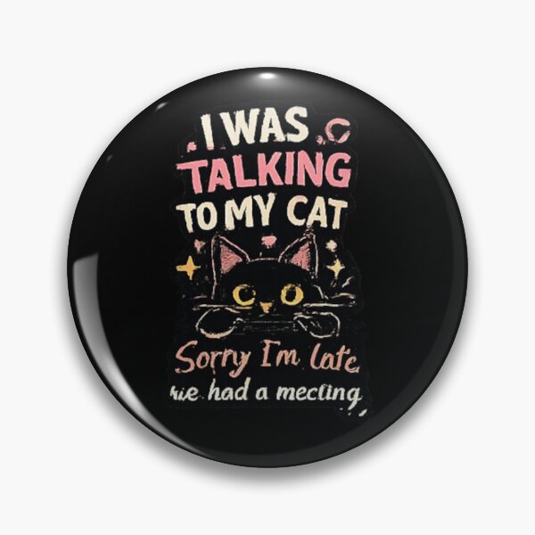 Item preview, I Was Talking To My Cat Funny Black Cat Cat Lover Vintage Design designed and sold by NeO² Studio.