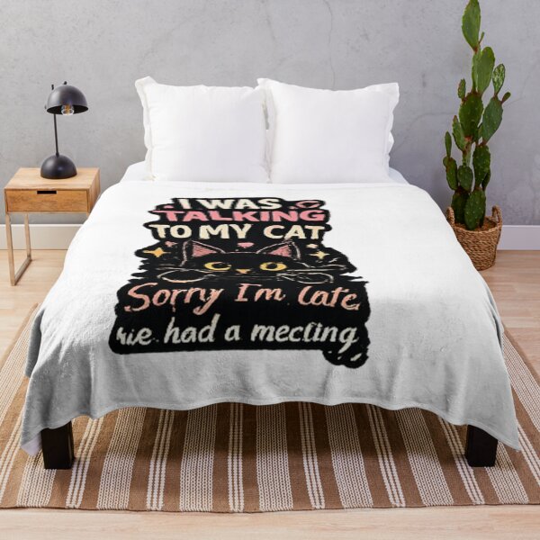 Item preview, I Was Talking To My Cat Funny Black Cat Cat Lover Vintage Design designed and sold by NeO² Studio.