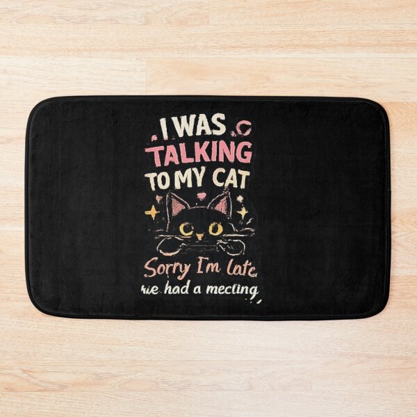Item preview, I Was Talking To My Cat Funny Black Cat Cat Lover Vintage Design designed and sold by NeO² Studio.