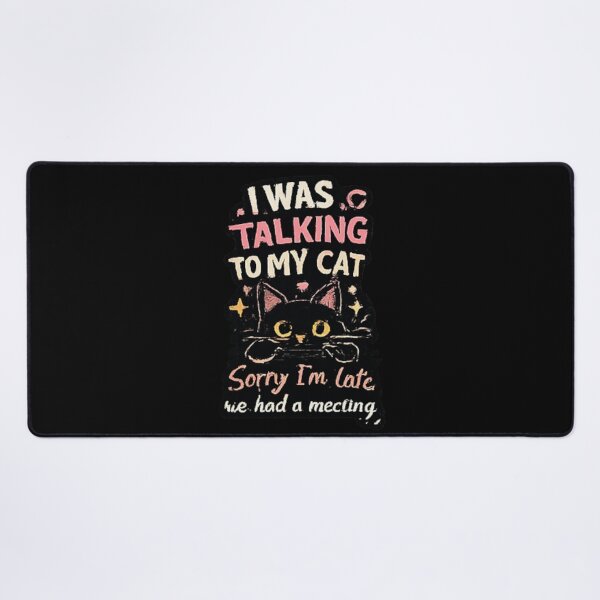 Item preview, I Was Talking To My Cat Funny Black Cat Cat Lover Vintage Design designed and sold by NeO² Studio.