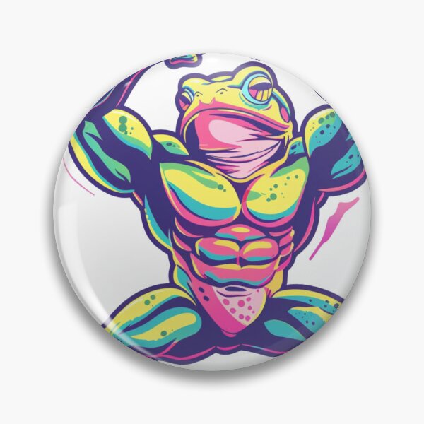 Item preview, Muscular Aesthetic Gym Frog Bodybuilding Funny Fitness Sticker designed and sold by VectorForge.