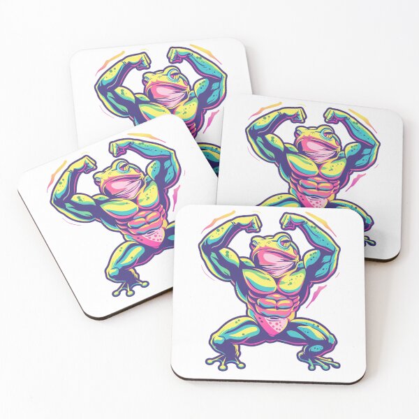 Item preview, Muscular Aesthetic Gym Frog Bodybuilding Funny Fitness Sticker designed and sold by VectorForge.