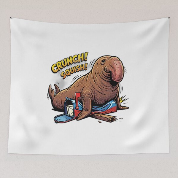 Item preview, Pop Art Neil the Seal Squished Mailbox designed and sold by ryanguas.