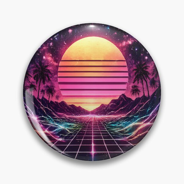 Item preview, Vintage Vaporwave Sunset Grid with Abstract Vector Wave Lines designed and sold by RiteshCenter .