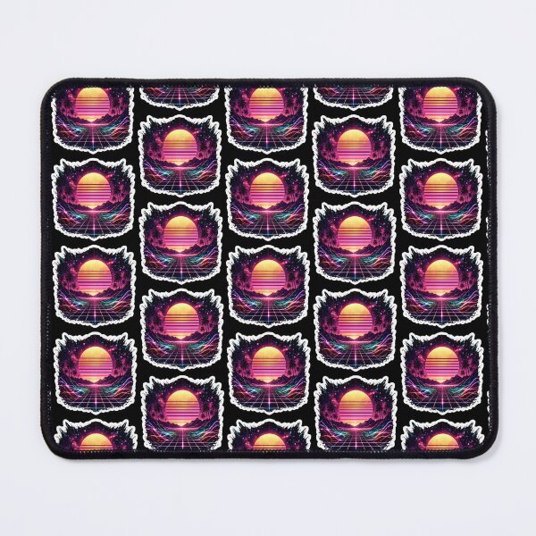 Item preview, Vintage Vaporwave Sunset Grid with Abstract Vector Wave Lines designed and sold by RiteshCenter .