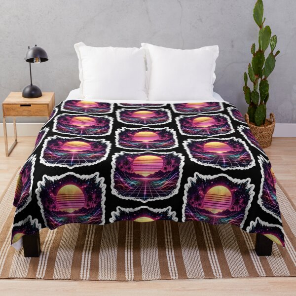 Item preview, Vintage Vaporwave Sunset Grid with Abstract Vector Wave Lines designed and sold by RiteshCenter .