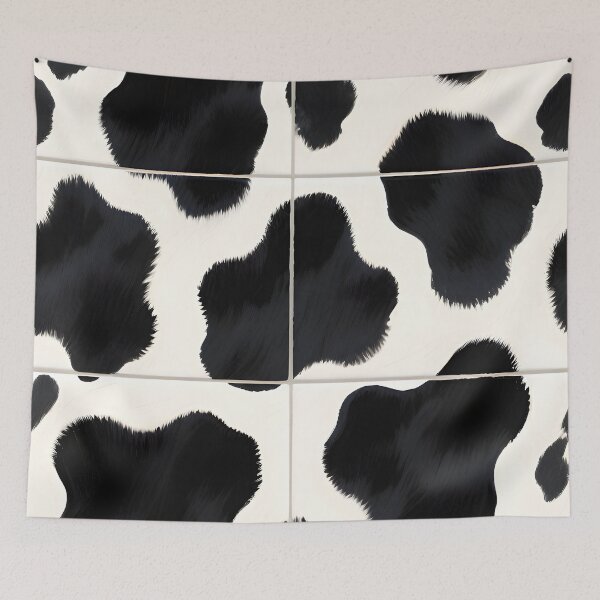 Item preview, Black and White Cow Pattern Modern Decor Print designed and sold by Pixuprint.