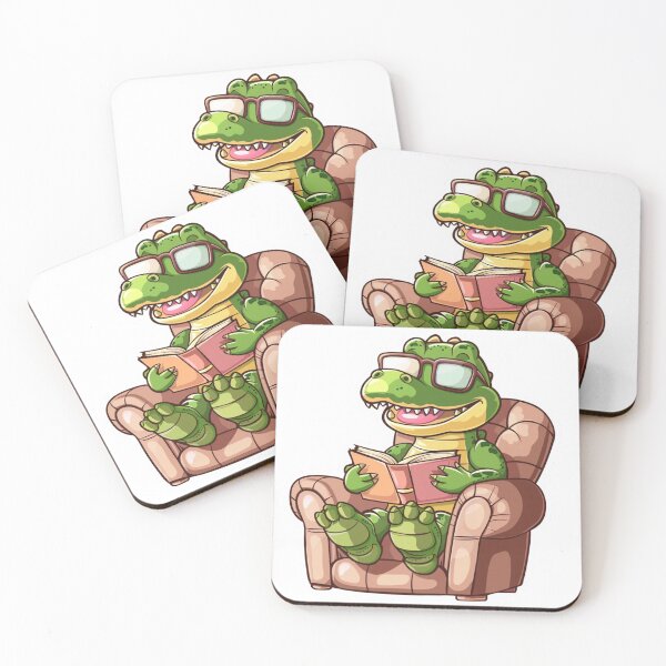 Item preview, Cute Funny Alligator Reading Book in Armchair Sticker designed and sold by VectorForge.