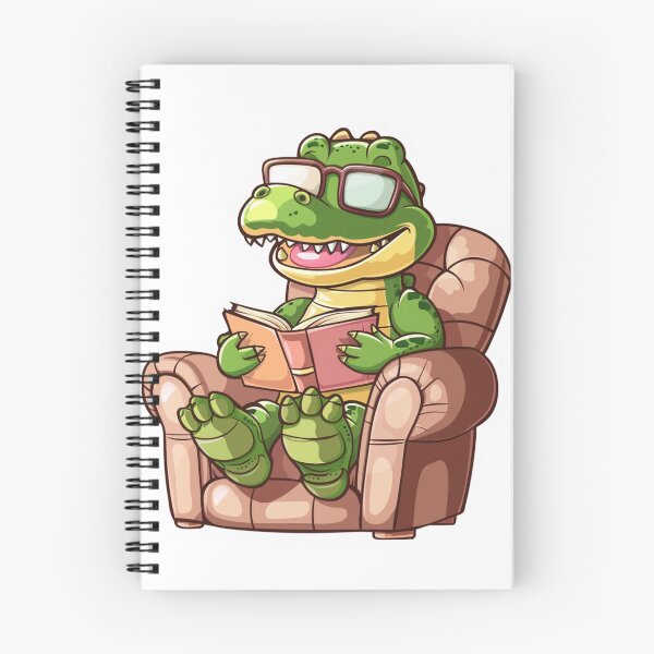 Item preview, Cute Funny Alligator Reading Book in Armchair Sticker designed and sold by VectorForge.