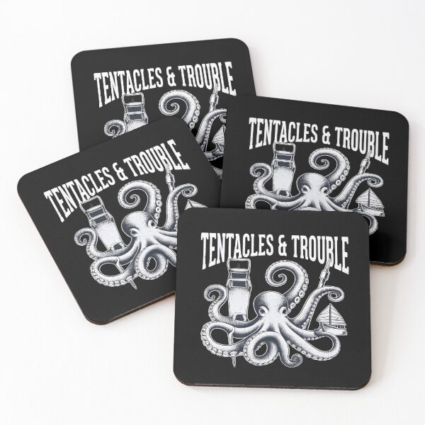 Item preview, Tentacles and Trouble Octopus Nautical Adventure Vintage T‑Shirt designed and sold by ZyxDes.