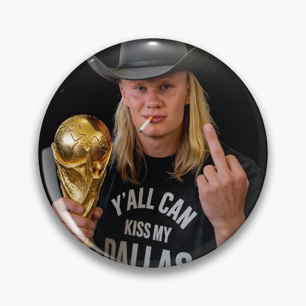 Item preview, Funny Erling Haaland Meme Norway Soccer Kiss My Dallas designed and sold by OMITTEROMINOUS.