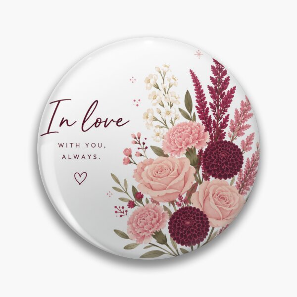 Item preview, In Love With You, Always | Romantic Floral Wall Art | Pink & Burgundy Botanical Print | Anniversary Gift | Printable Decor designed and sold by MissDJLI.