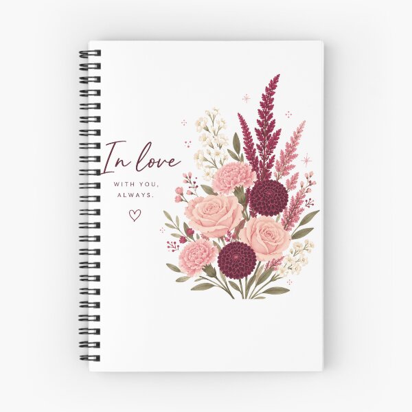 Item preview, In Love With You, Always | Romantic Floral Wall Art | Pink & Burgundy Botanical Print | Anniversary Gift | Printable Decor designed and sold by MissDJLI.