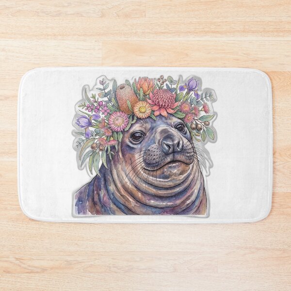 Item preview, Neil the Seal Flower Crown Watercolor designed and sold by ryanguas.