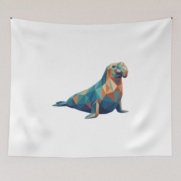 Item preview, Geometric Low Poly Neil the Seal Modern Art designed and sold by ryanguas.