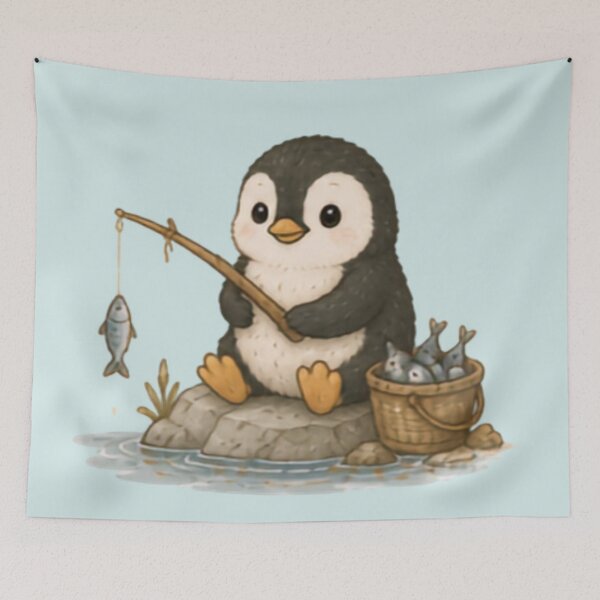 Item preview, Fishing Buddie Penguin designed and sold by MellowMunchkins.