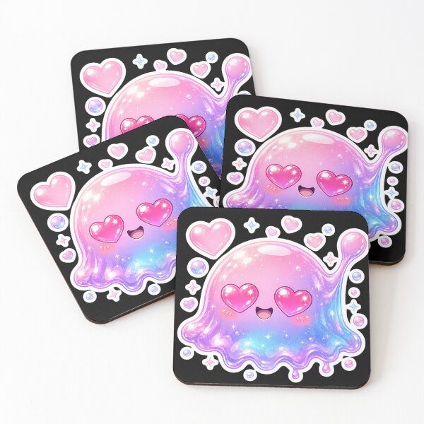 Item preview, Needoh Cute Love Jelly Sticker | Heart Eyes Kawaii Slime Character | Needoh Pastel Aesthetic Glossy Blob designed and sold by Bhaskar Digital Art.
