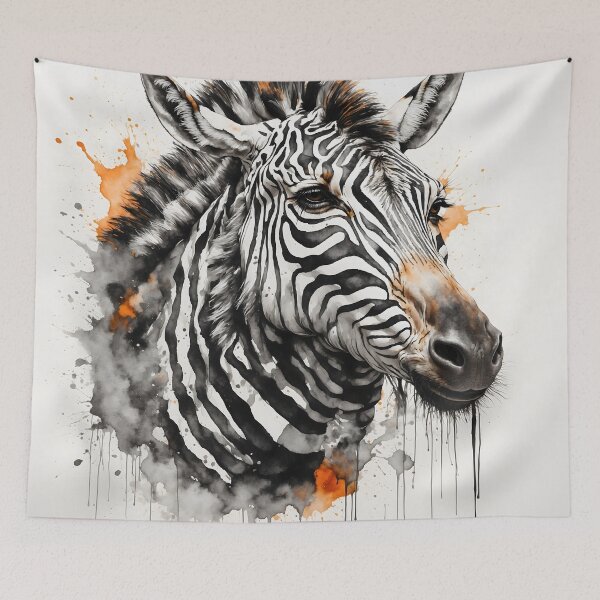 Item preview, Majestic Zebra Watercolor Painting designed and sold by RawNaturePrints.