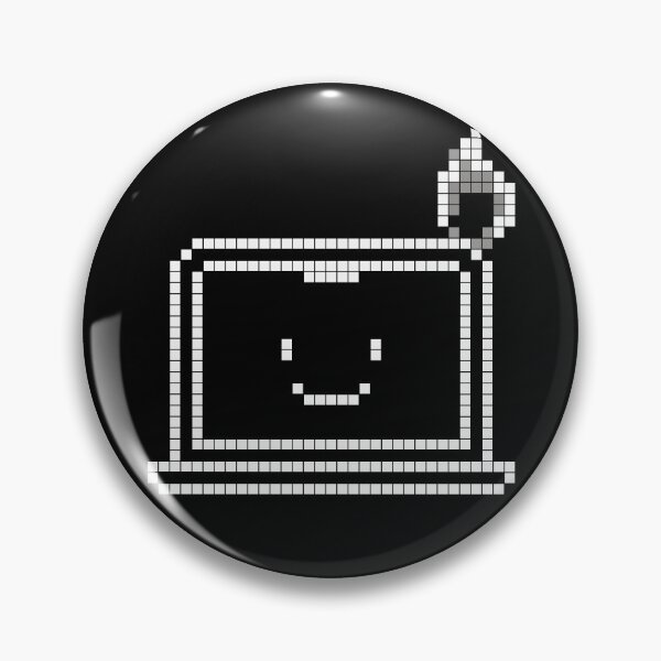 Item preview, On Fire MacBook Pixel Art – Monochrome Tech Illustration designed and sold by coshe.