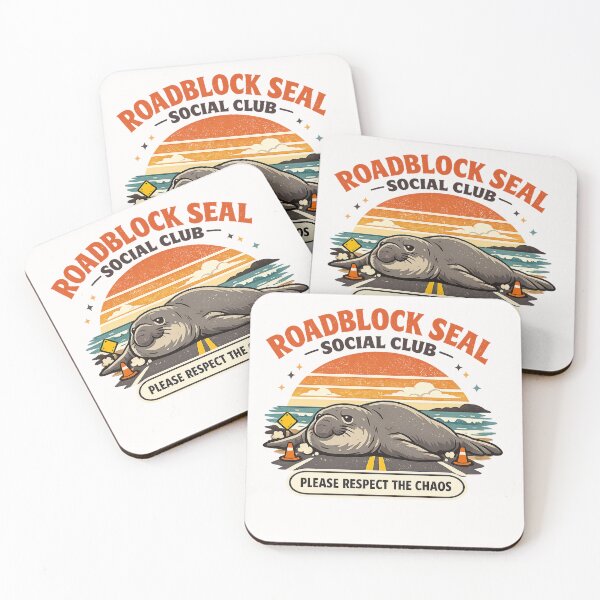 Item preview, Roadblock Seal Social Club Funny Coastal Animal designed and sold by Concrete Coffee Studio.
