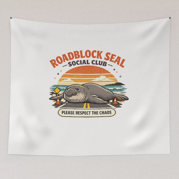 Item preview, Roadblock Seal Social Club Funny Coastal Animal designed and sold by Concrete Coffee Studio.