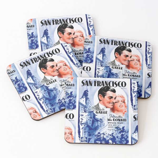 Item preview, Vintage San Francisco Movie Poster | Clark Gable & Jeanette MacDonald Art | 1936 Film | Art Deco Style | Classic Hollywood designed and sold by artofuniverse.