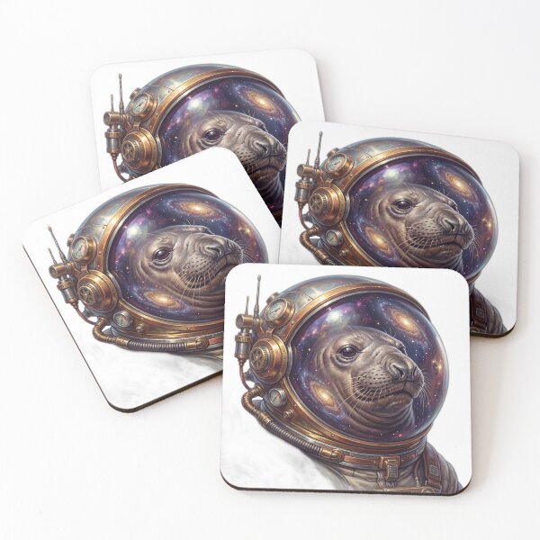 Item preview, Astronaut Neil the Seal in Space Cosmic Art designed and sold by ryanguas.